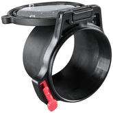 EE P1 scope caps showing multi-fit design for 37-42mm scopes